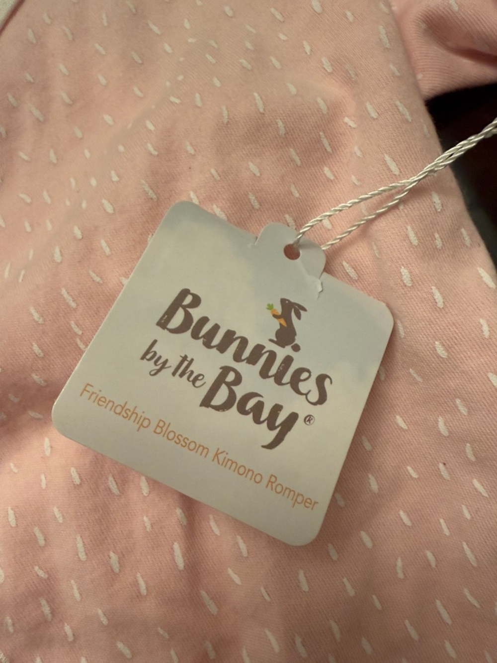 Bunnies by the Bay Pink Kimono-Style Baby Romper with Daisy - Picture 2 of 8